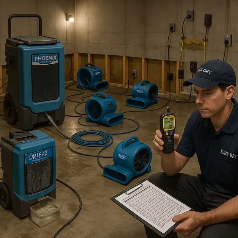 Structural Drying and Dehumidification process in Parker County, TX